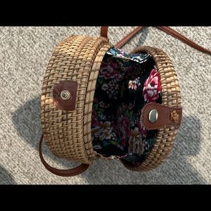 Straw over shoulder bag